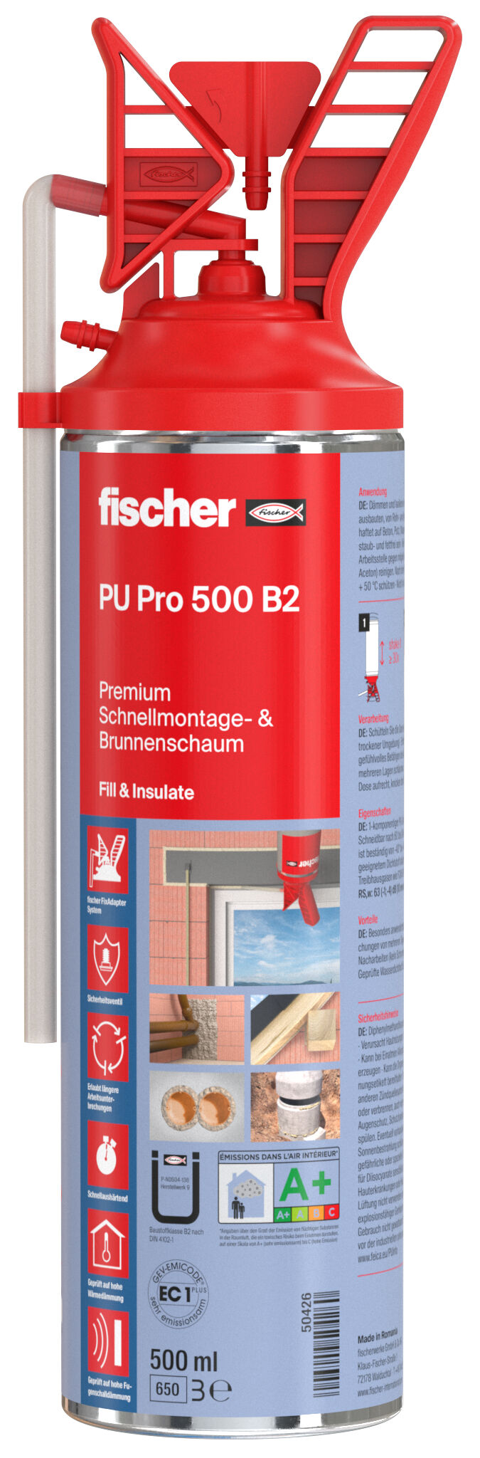 Rapid installation foam Premium PU 500/750 - fischer fixings